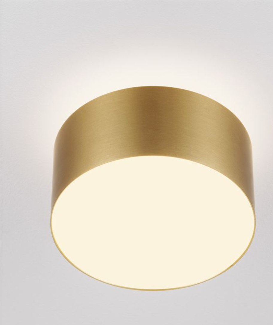 NL Ozeen (14cm) Semi Flush Ceiling Light Matt Gold ID 13874