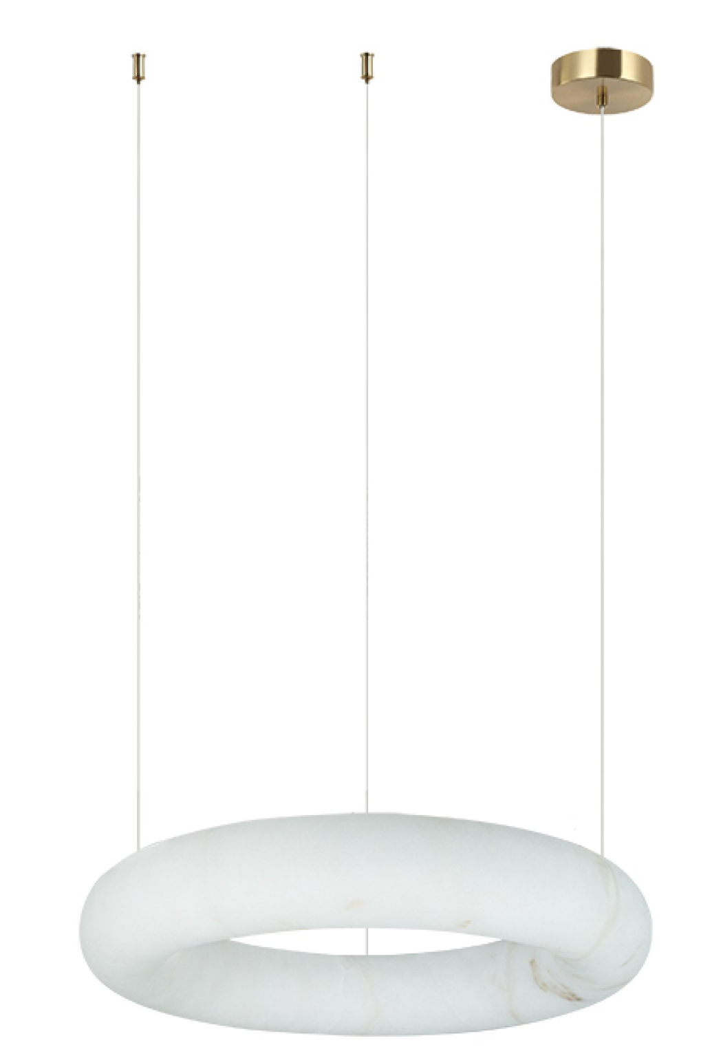 ZAM Alabaster Small Ring Pendant With Satin Brass Ceiling Plate - ID 13887