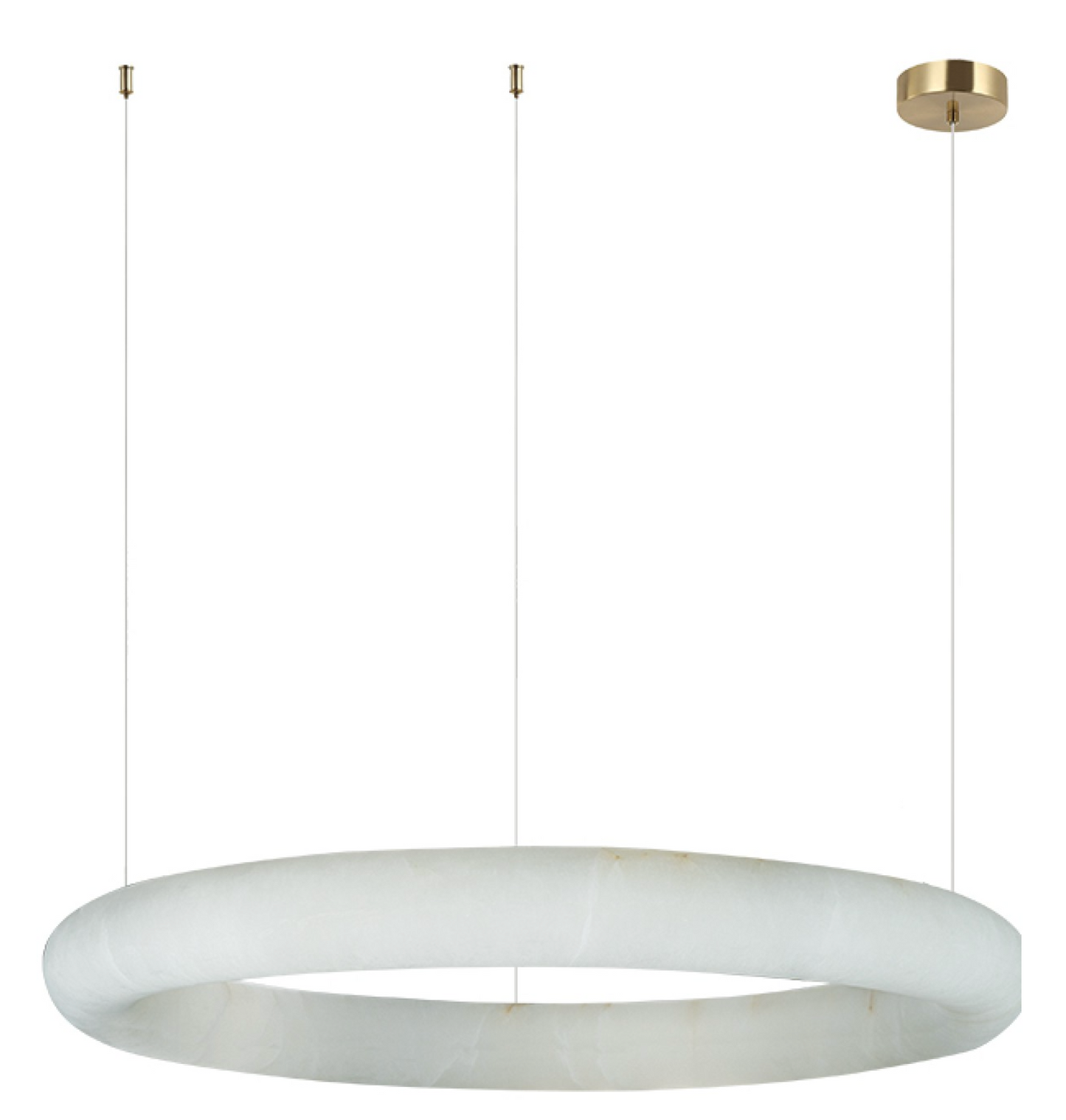 ZAM Alabaster Large Ring Pendant With Satin Brass Ceiling Plate - ID 13888