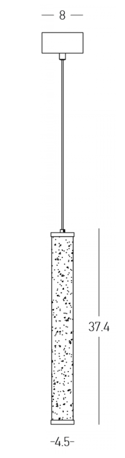 ZAM Alabaster & Matt Black Slim Tube Pendant - ID 13889