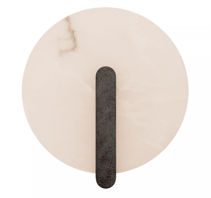 ZAM Alabaster Wall Light with Rust Bar Detail ID 13893