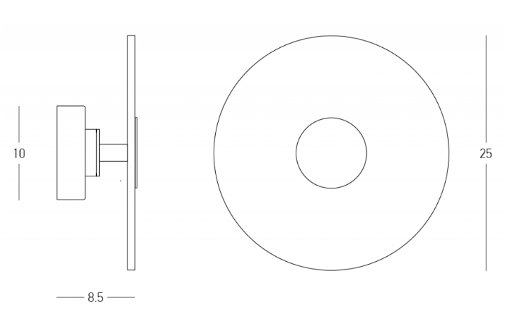 ZAM Alabaster Wall Light with Black Disc Detail ID 13895