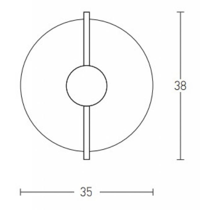 ZAM White Disc Wall or Ceiling Light with Black Disc Detail ID 13896