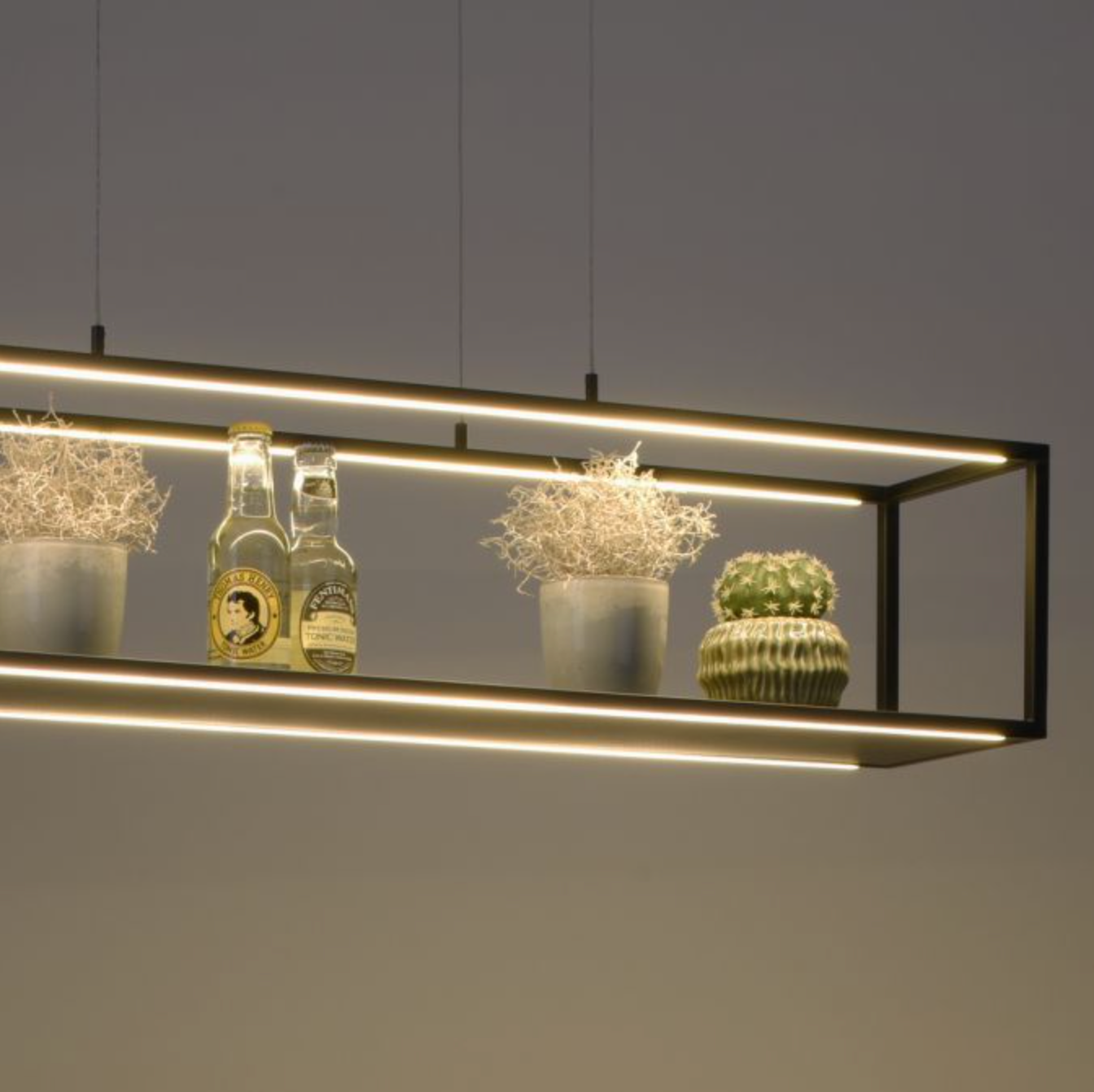 LED Rectangular Sand/Beige Box Pendant / Shelf - ID 13938