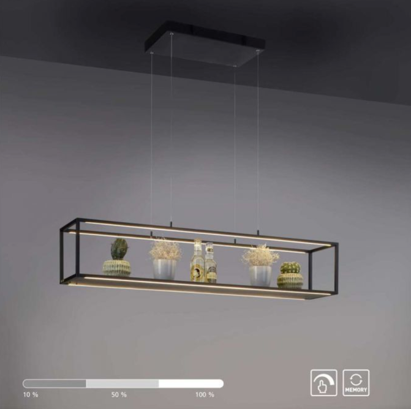 LED Rectangular Black Box Pendant / Shelf - ID 13937