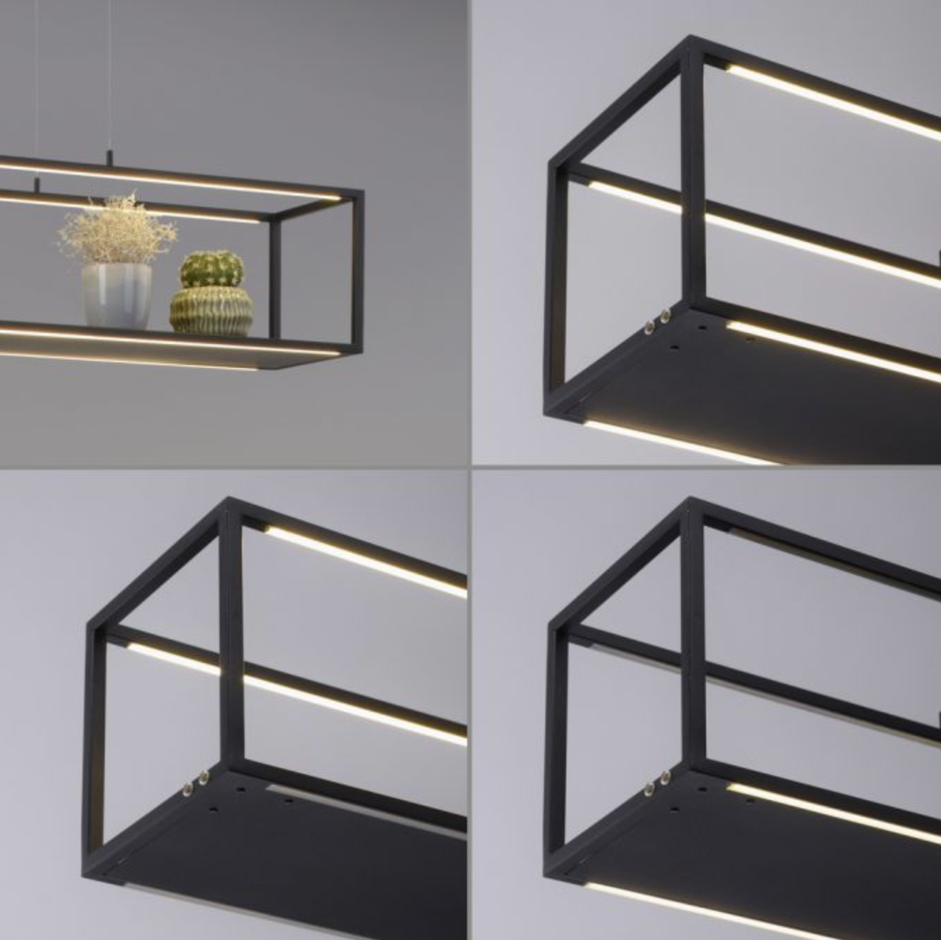 LED Rectangular Black Box Pendant / Shelf - ID 13937
