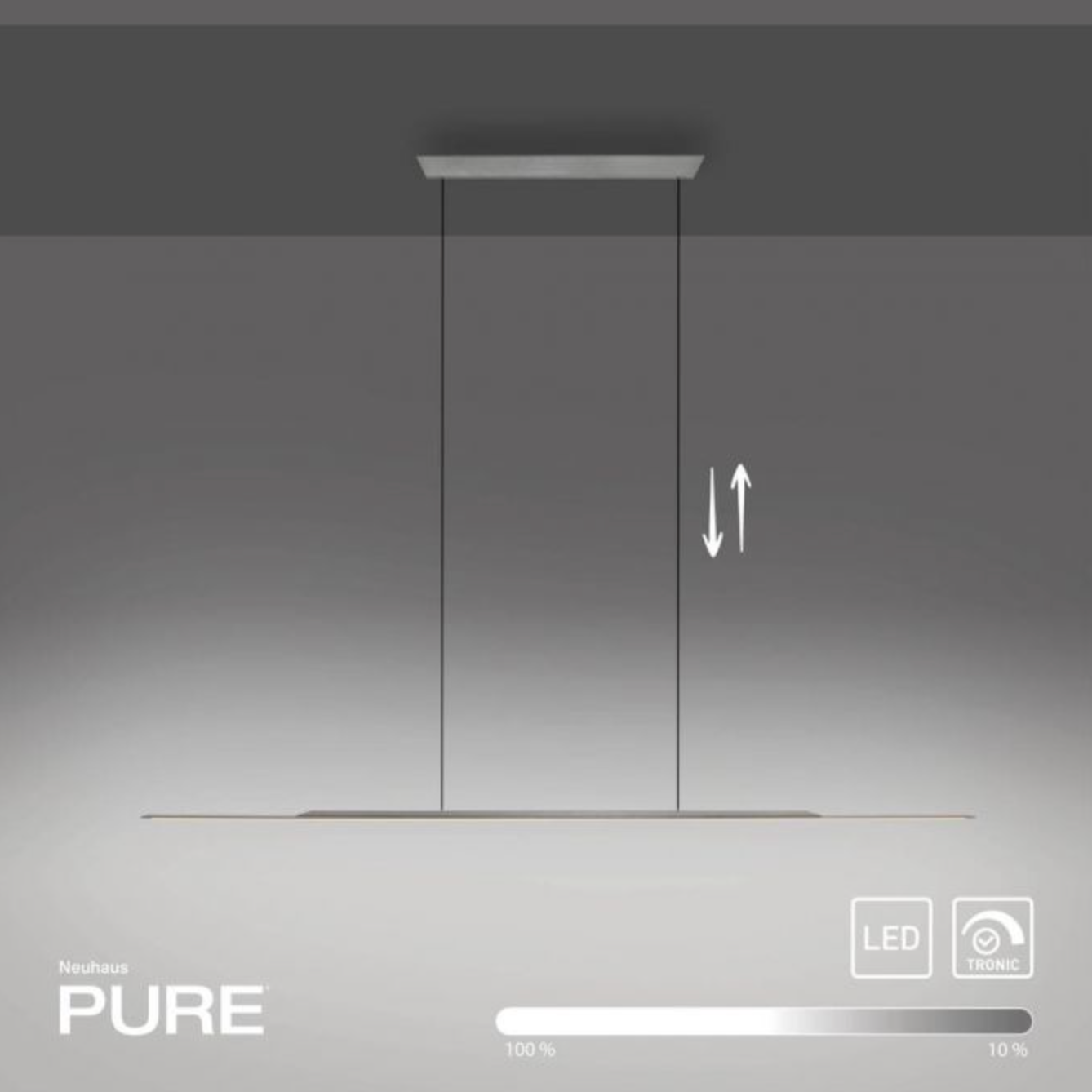 SureFlat 125 Height Adjustable Pendant Light Grey - ID 13942