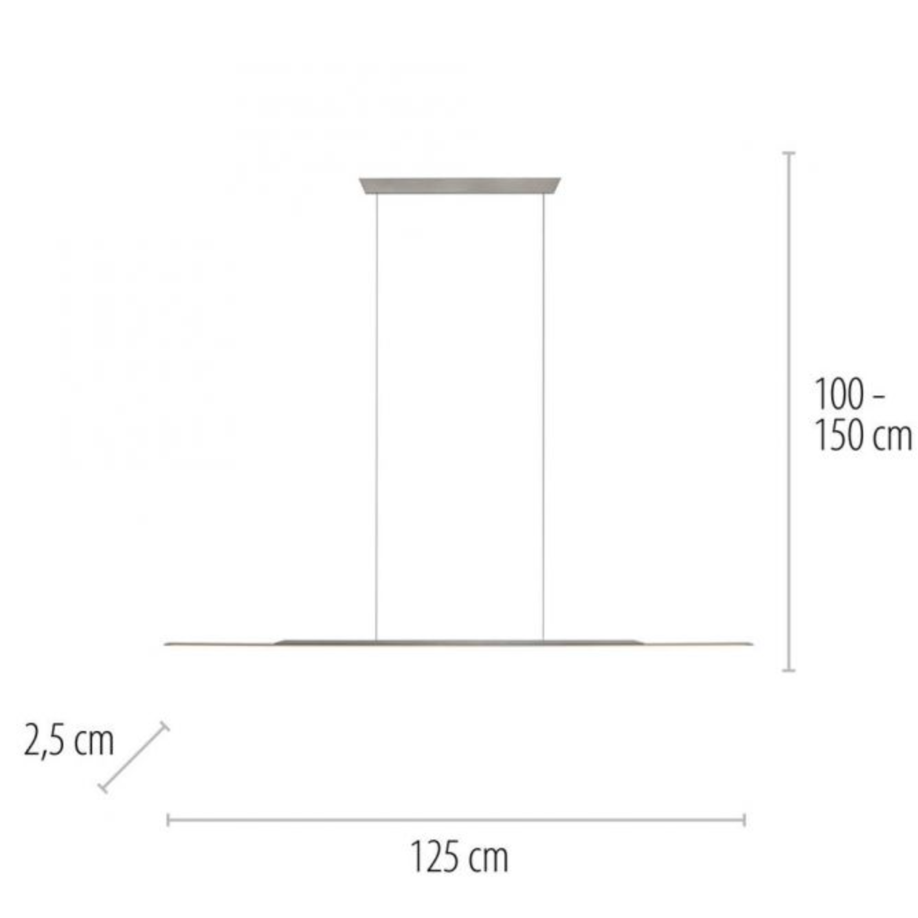 SureFlat 125 Height Adjustable Pendant Light Grey - ID 13942