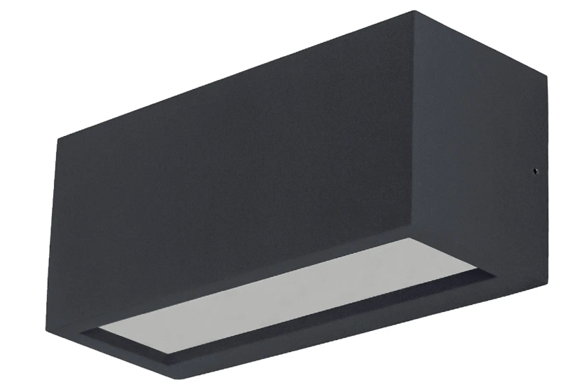 INS Rectangular Anthracite Grey IP65 Exterior Up+down Wall Light - ID 14010