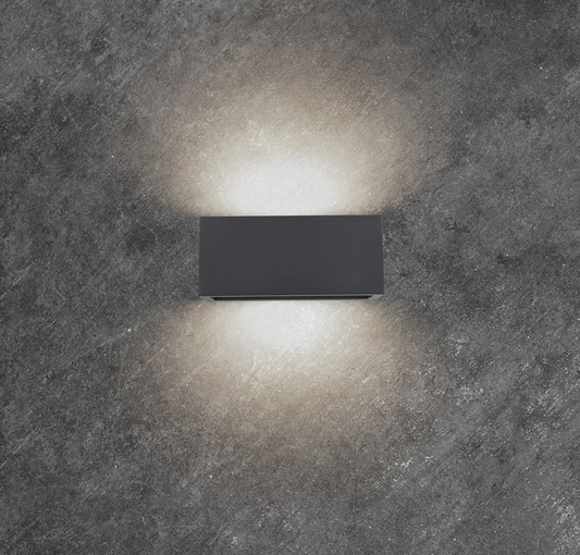 INS Rectangular Anthracite Grey IP65 Exterior Up+down Wall Light - ID 14010