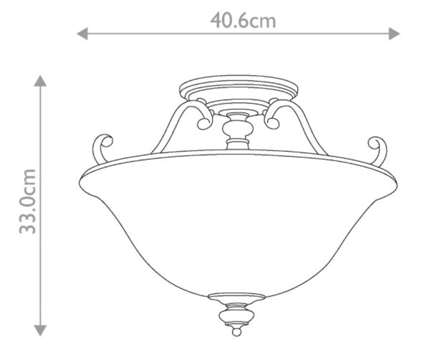Royal Bronze Semi-Flush Light - ID 7240