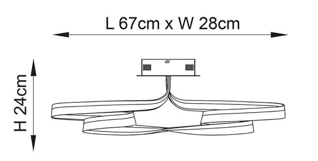 MBL Ari polished chrome curved LED semi flush - ID 14094