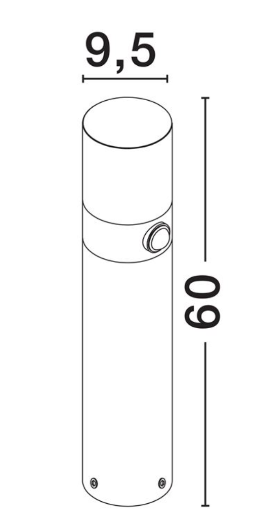 NL Outdoor IP65 Sandy Black Bollard Light with PIR Sensor - ID 12543-V2