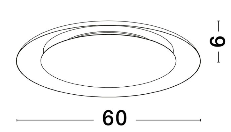 NL Eposi Black & Brushed Gold Semi Flush Round Ceiling Light 60cm - ID 14468