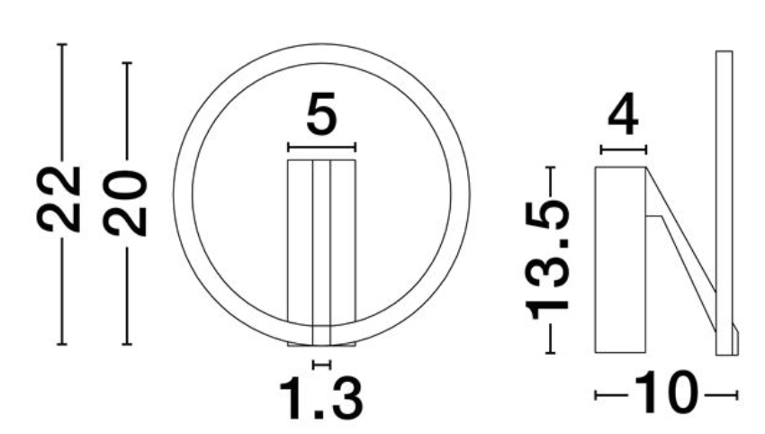 NL TILEA Brushed Nickel Ring Wall Light - ID 14519