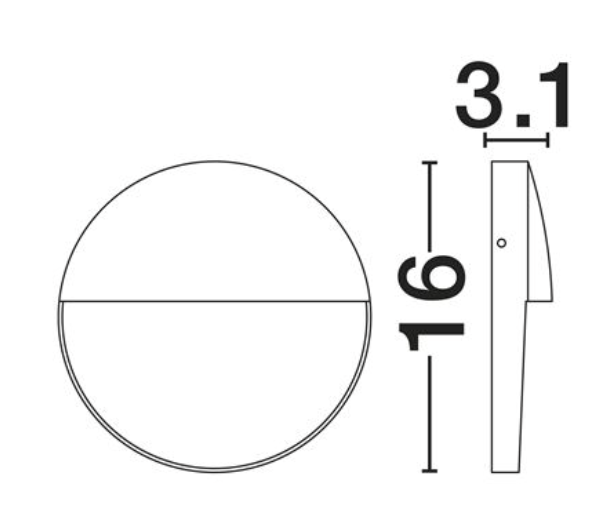NL/INS Corten Brown Round Outdoor Wall Step Light IP54 - ID 14526