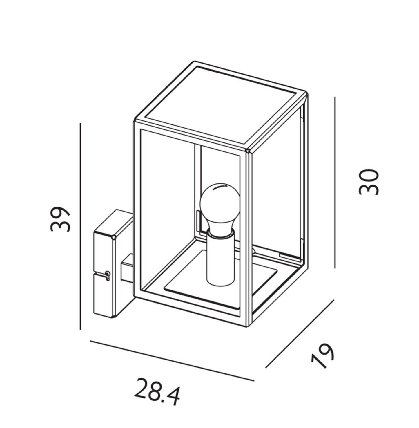 Oten 1lt Exterior Wall Box Lantern - ID 14637