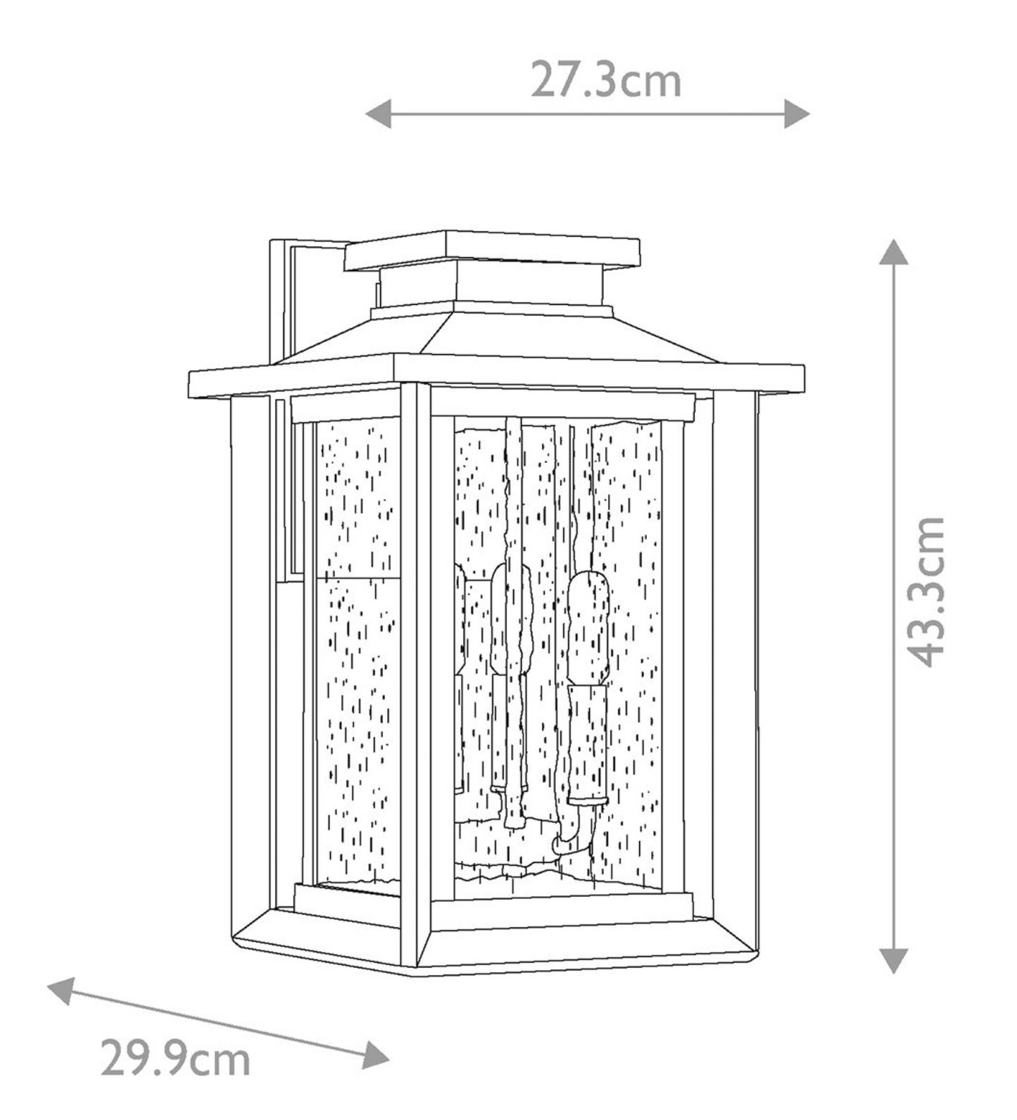 Evelyn Large Black Exterior Wall Lantern - ID 14641