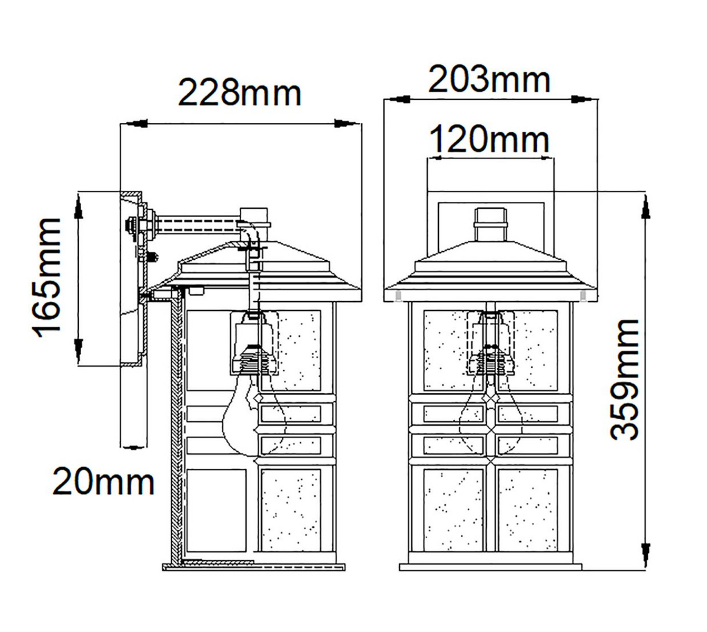 Akari Old Bronze Medium Exterior Wall Lantern - ID 14654