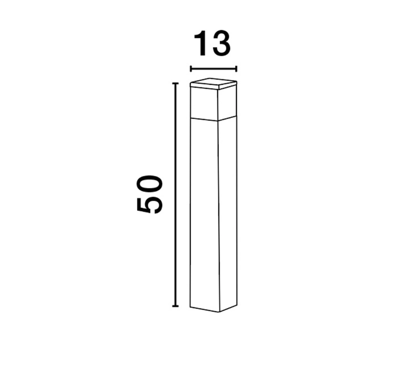 Smith 50cm Dark Grey Simplistic Exterior Bollard - ID 14724