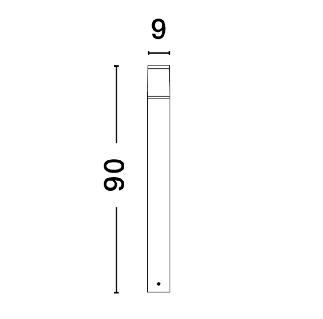 Etrest 90cm Dark Anthracite Exterior Bollard- ID 14732