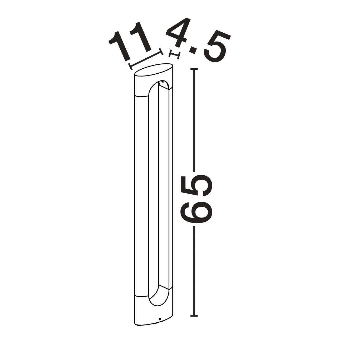 Raid 65cm Sandy Black Exterior Bollard - ID 14755