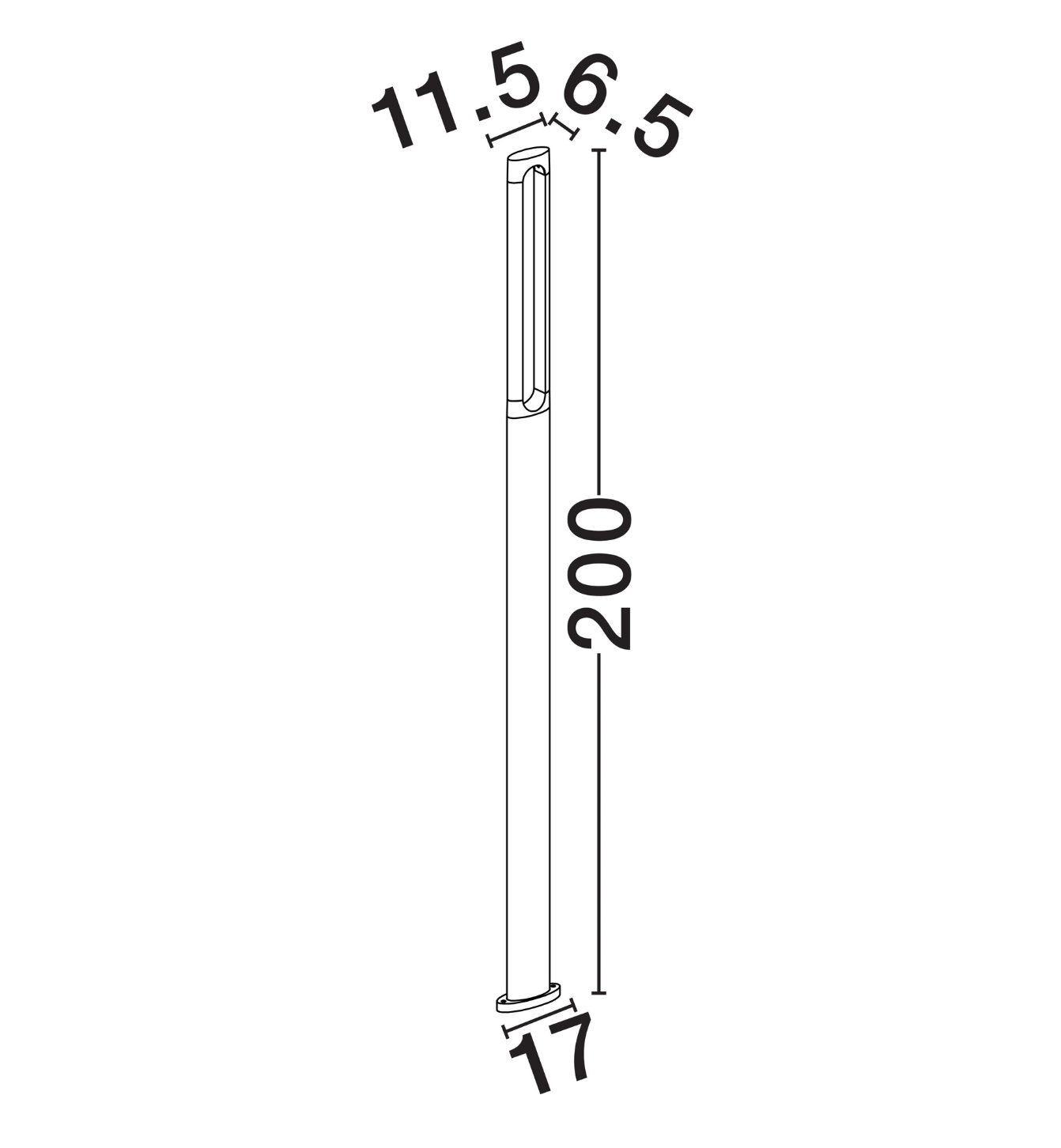 Raid 200cm Sandy Black Exterior Bollard - ID 14756