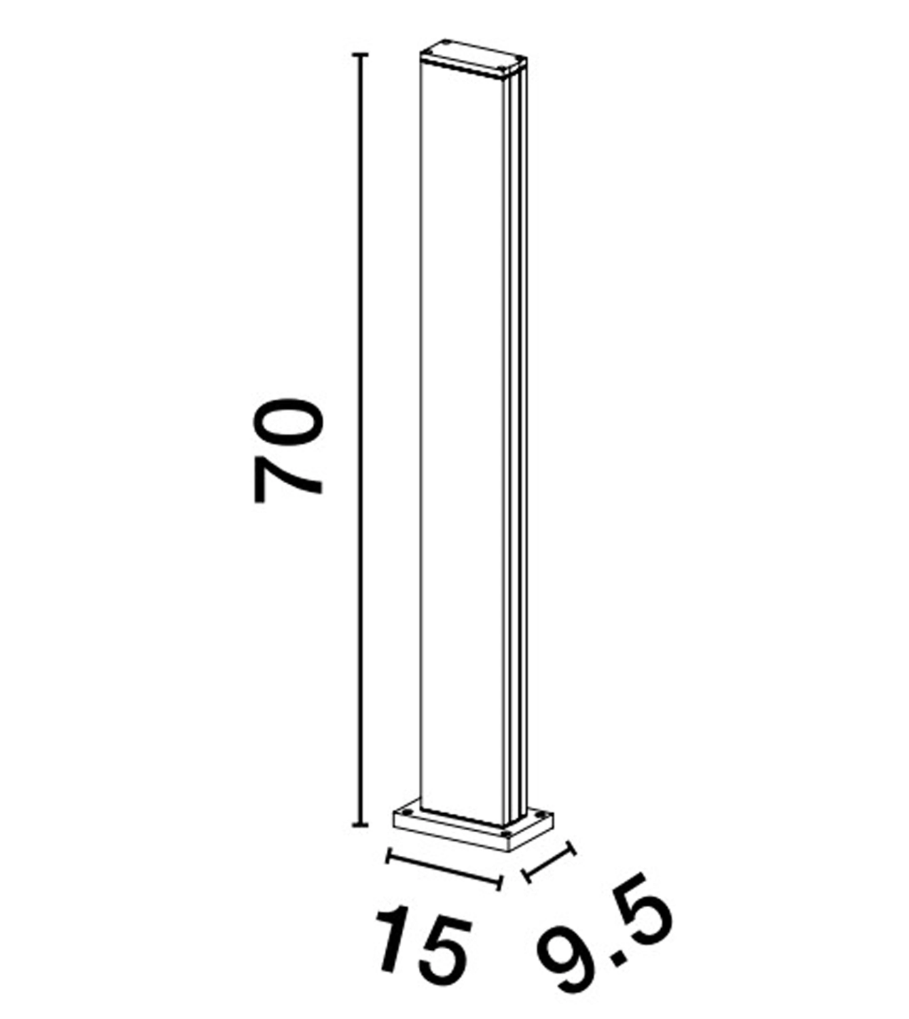 Sabre 70cm Minimalistic Dark Anthracite Exterior Bollard - ID 14759