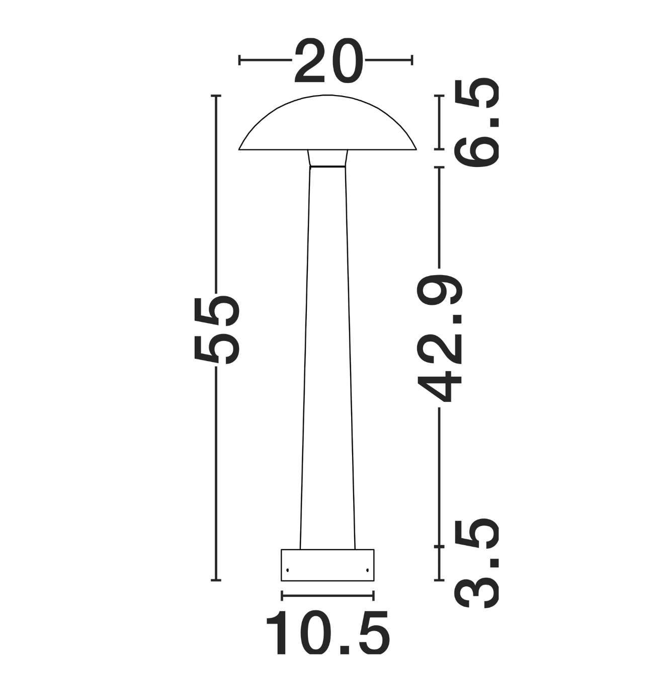 Morel 55cm Black Sandstone Cement Exterior Coastal Bollard - ID 14796