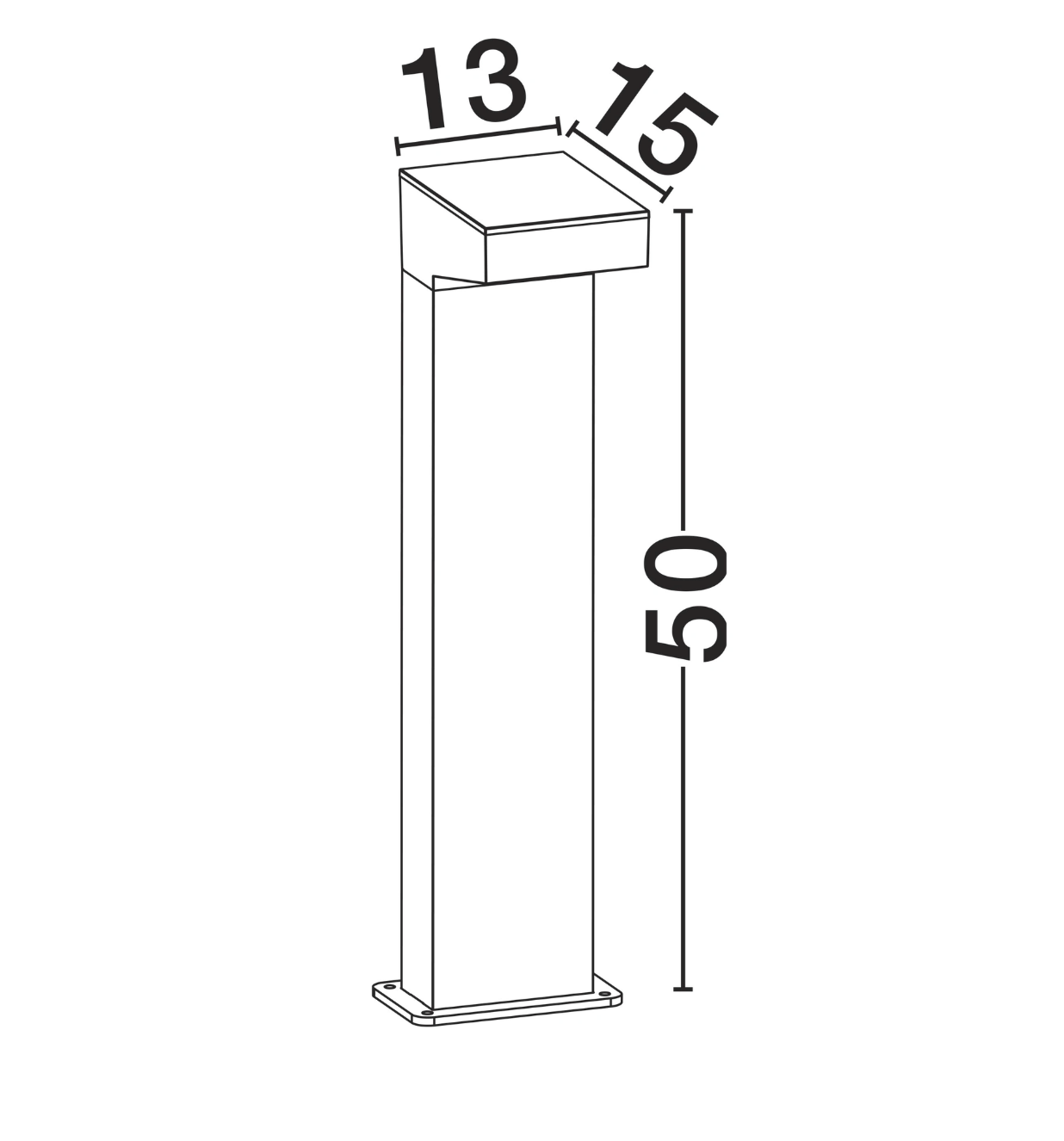 Dile 50cm Sandy Black Exterior Coastal Bollard - ID 14801
