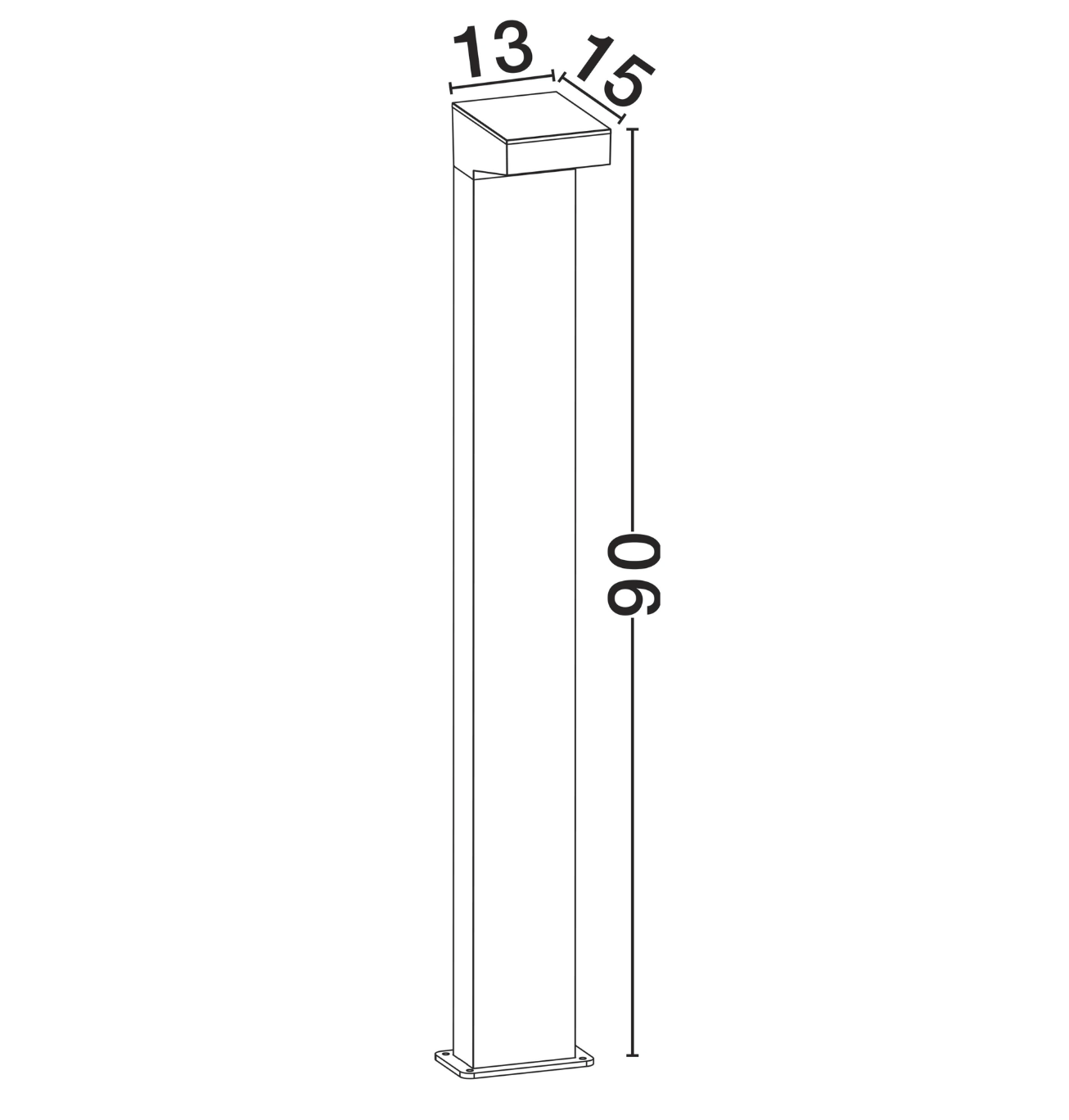 Dile 90cm Sandy Black Exterior Coastal Bollard - ID 14802