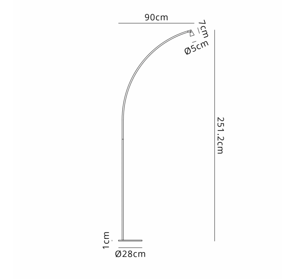 Minimalist Black Arched Floor Spot Lamp - ID 14912