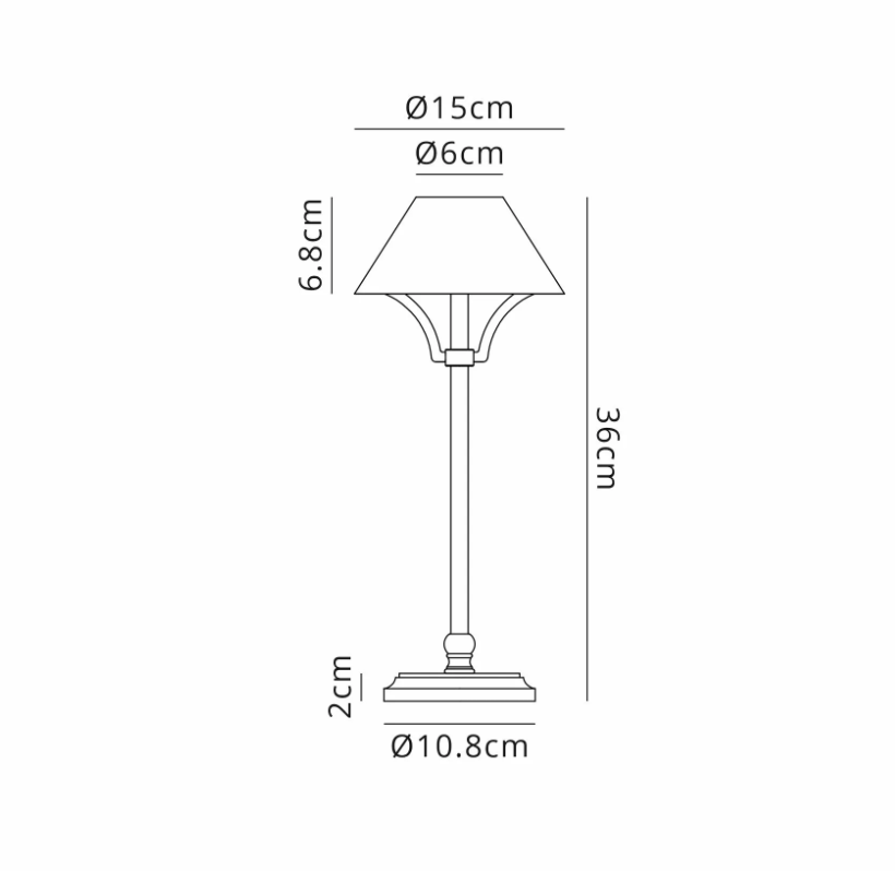 Cream and Bronze Portable Table Lamp - ID 14916