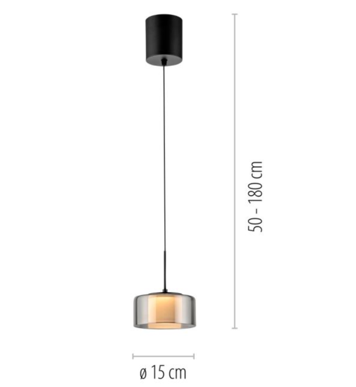 RALI Black and Smoked LED Single Pendant - ID 14985