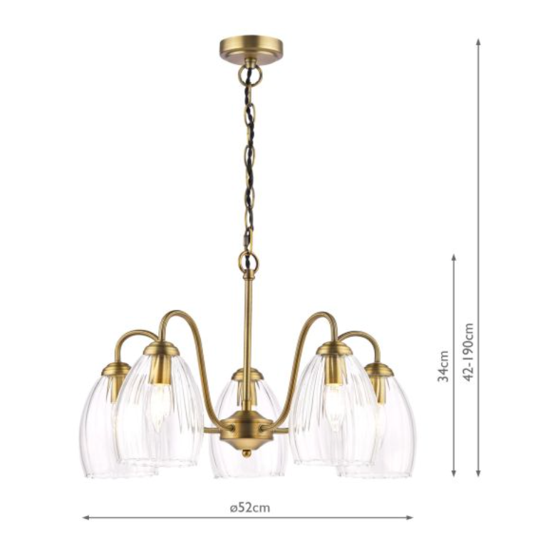 Rolo Elegant Antique Bronze 5 Light Pendant - ID 14999