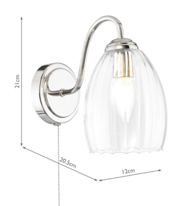 Rolo Elegant Polished Nickel Wall Light - ID 15004