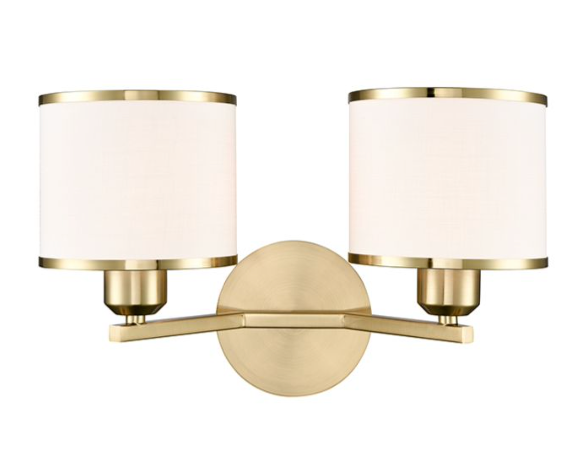 RIU Aged Brass Twin Wall Light - ID 15040