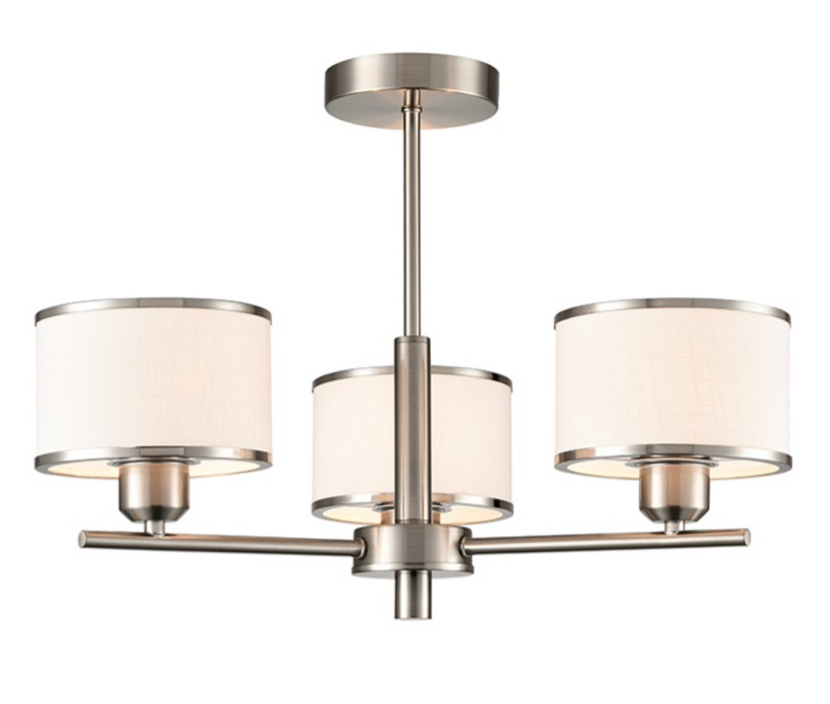 LARI Satin Nickel 3lt Ceiling Light - ID 15050