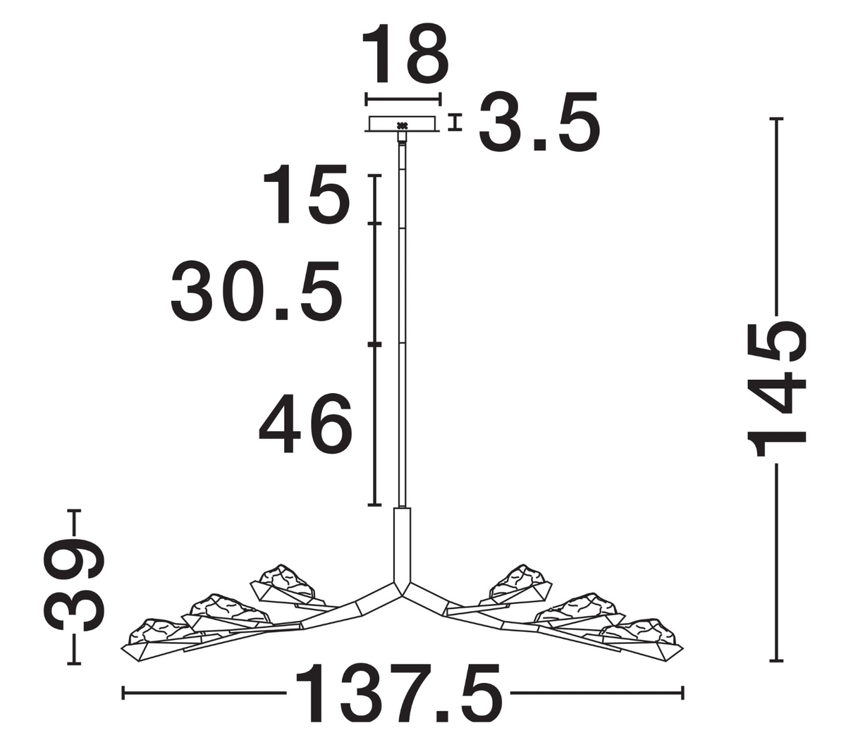 Tera Decorative Antique Brass Medium Suspension Light - ID 15061