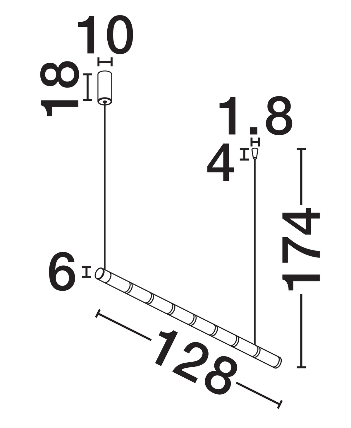 Coro Gold & Textured Glass Linear Bar Pendant - ID 15101