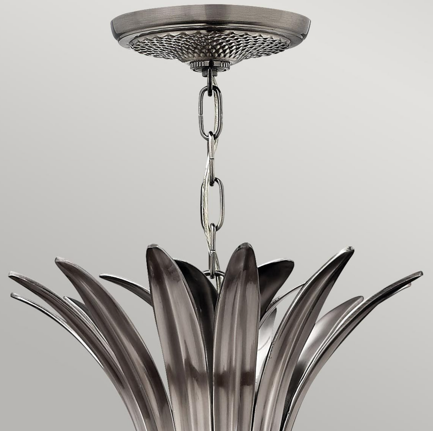 Botanical Antique Nickel 4 Lamp Pendant - ID 7165