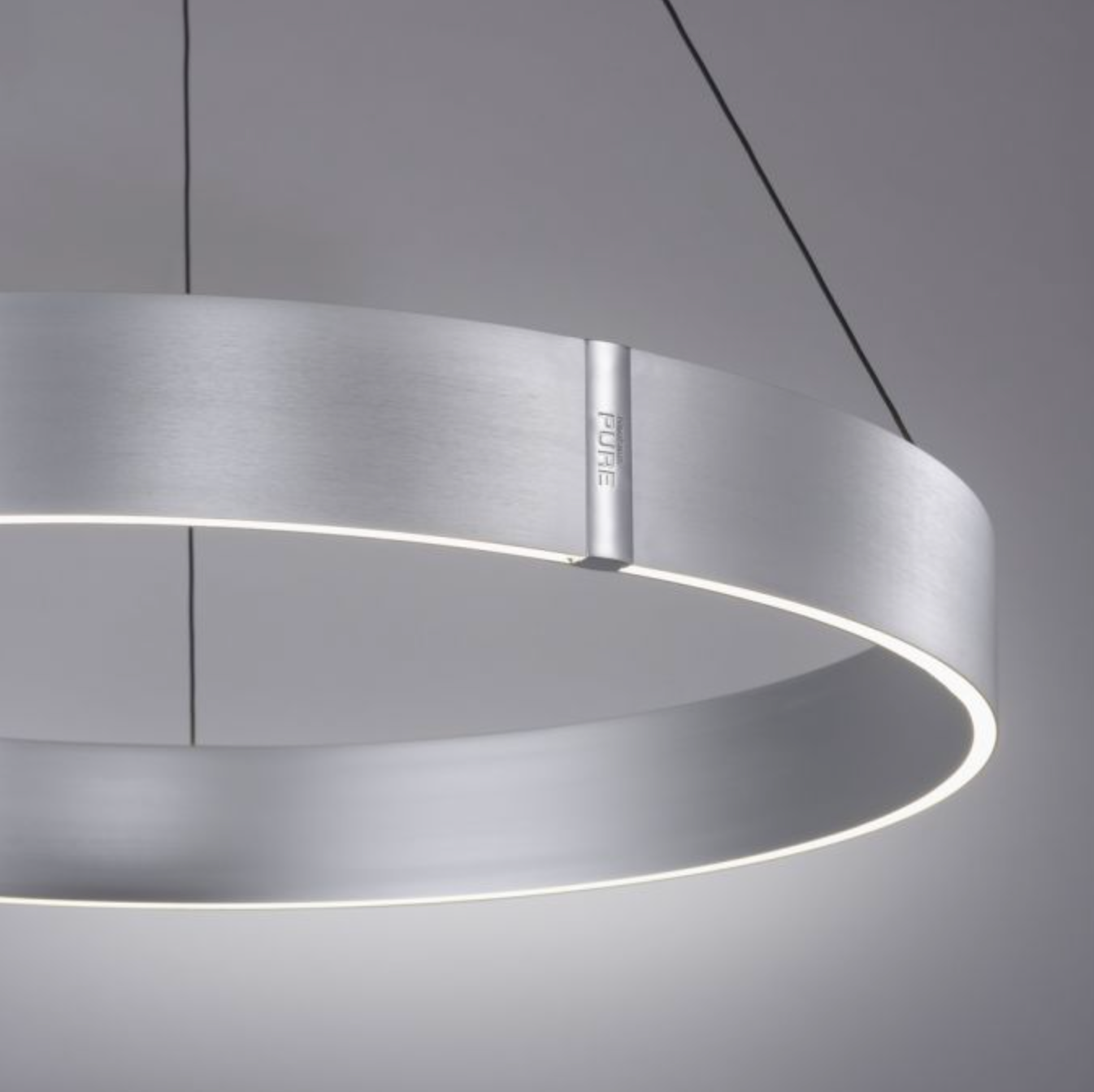 Eclip 70cm Satin Aluminium Height Adjustable LED Up+Downlight Ring - ID 13677