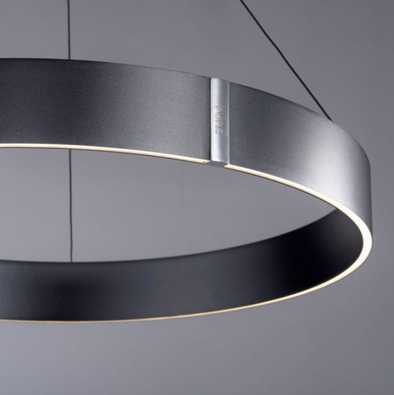 Eclip 70cm Satin Dark Grey Height Adjustable LED Up+Downlight Ring - ID 13676