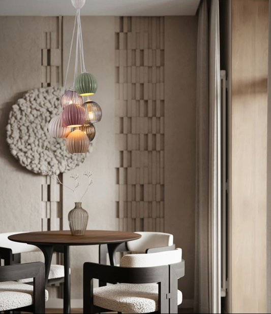 NL Meli Coloured Glass 7 Light Multi Pendant - ID 13752