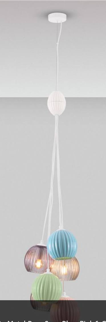 NL Meli Coloured Glass 6 Light Multi Pendant - ID 13751