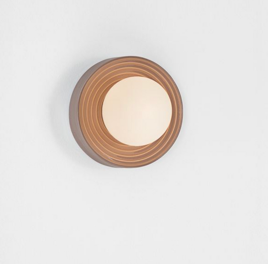 NL Orbi Small Bathroom Wall or Ceiling Light in Mocha with Opal Glass IP44 - ID 13758