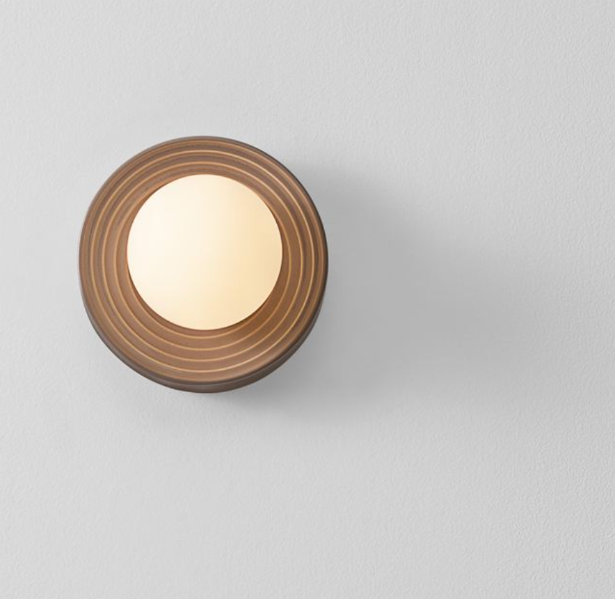 NL Orbi Small Bathroom Wall or Ceiling Light in Mocha with Opal Glass IP44 - ID 13758