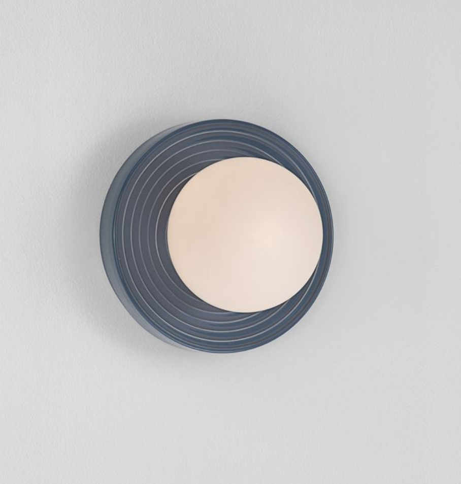 NL Orbi Bathroom Wall or Ceiling Light in Grey Blue with Opal Glass IP44 - ID 13753