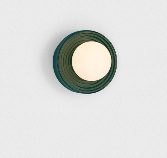 NL Orbi Small Bathroom Wall or Ceiling Light in Green with Opal Glass IP44 - ID 13759