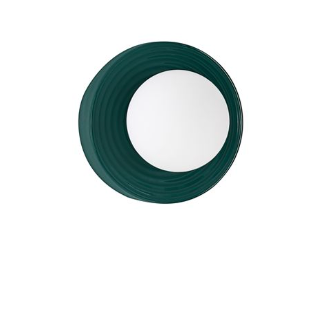 NL Orbi Small Bathroom Wall or Ceiling Light in Green with Opal Glass IP44 - ID 13759